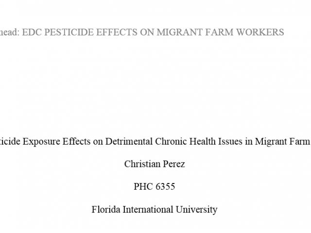 EDC Pesticide Exposure Effects on Detrimental Chronic Health Issues in ...
