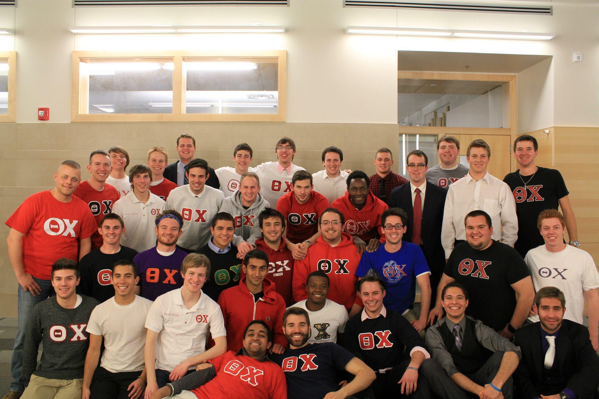 Zach at his chapter's Theta Chi Fraternity meeting