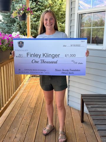  Finley Klinger: Fall 2022 Community Service Scholarship Recipient