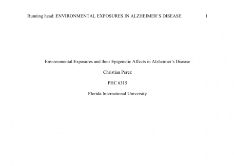Alzheimer's Disease Graduate Research Article 