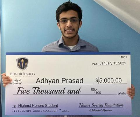  Adhyan Prasad: Highest Honors Scholarship Recipient
